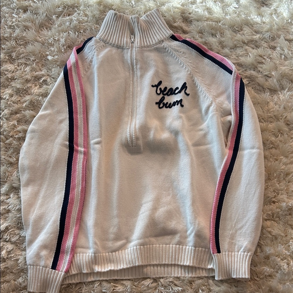 Pink Pineapple Women's White Zip up with Pink and Navy Accents
